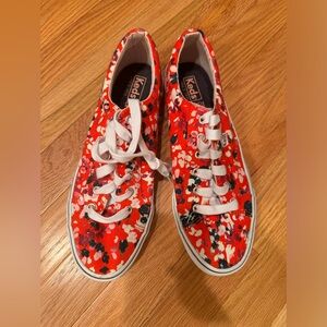 Keds. NWOT.  Red Floral Sneakers.